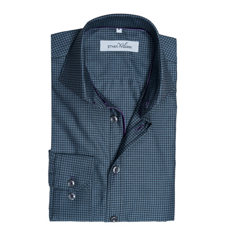 Button-Down Dress Shirt // Charcoal Houndstooth (S)