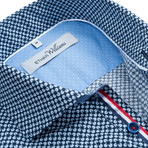 Button-Down Dress Shirt // Navy + Light Blue (XL)
