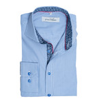 Button-Down Dress Shirt // Light Blue Stripe (L)
