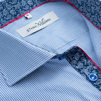 Button-Down Dress Shirt // Light Blue Stripe (L)