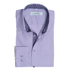 Button-Down Dress Shirt // Purple Stripe (M)