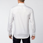 Dress Shirt // White + Black (L)