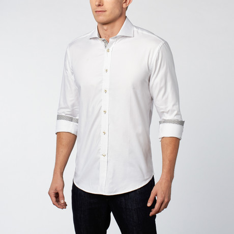 Dress Shirt // White + Black (S)