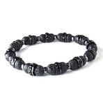 Double Lava Bead Bracelet // Black