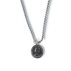 Metal Coin Necklace // Silver
