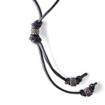 Leather Bead Bracelet // Black
