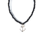 Beaded Anchor Bracelet // Black