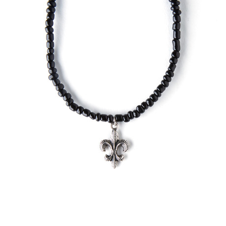 Beaded Charm Bracelet // Black