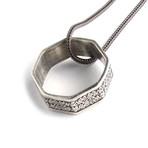 Metal Ring Necklace // Silver