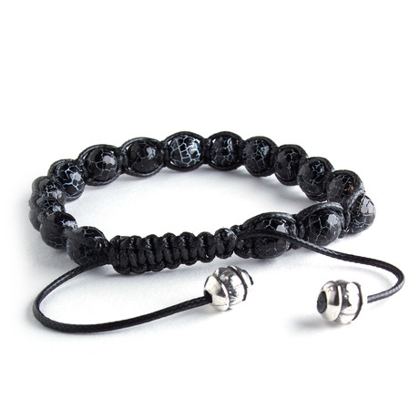 Beaded Bracelet // Cracked Black