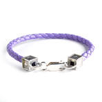 Equestrian Leather Bracelet // Purple + Silver