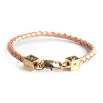 Equestrian Leather Bracelet // Pink + Gold