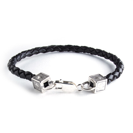 Equestrian Leather Bracelet // Black + Silver