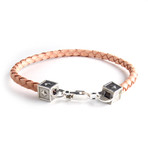 Equestrian Leather Bracelet // Pink + Silver