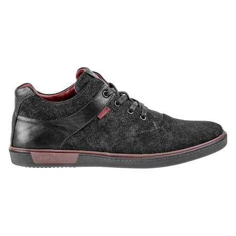 Leather + Velour Sneaker // Black (Euro: 40)