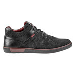 Leather + Velour Sneaker // Black (Euro: 43)