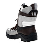 Velour Leather Trekking Boot // White + Brown (Euro: 40)