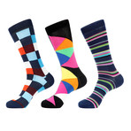 Triangle + Stripe Socks // Pack of 3