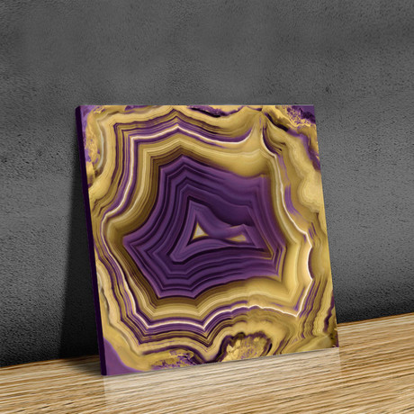 Agate in Purple & Gold II (Paper // 18" x 18")