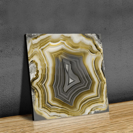 Agate in Gold & Grey (Paper // 18" x 18")