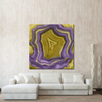 Agate in Purple & Gold I (Paper // 18" x 18")