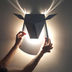 Aluminium Deer Head LED Light // Silver (Plug)