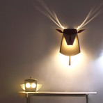 Aluminium Deer Head LED Light // Gold (Hardwire)