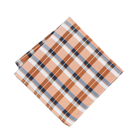 Geometric Pocket Square // Orange Plaid