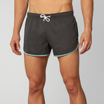 Sprinter Axiom 3" Swim Short // Charcoal + Jade (M)