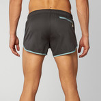 Sprinter Axiom 3" Swim Short // Charcoal + Jade (M)