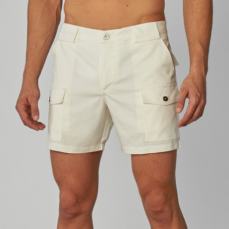 Hallandale Cargo Board Short // White Ripstop (36)