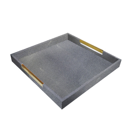 Tray With Gold Handles (White & Green)