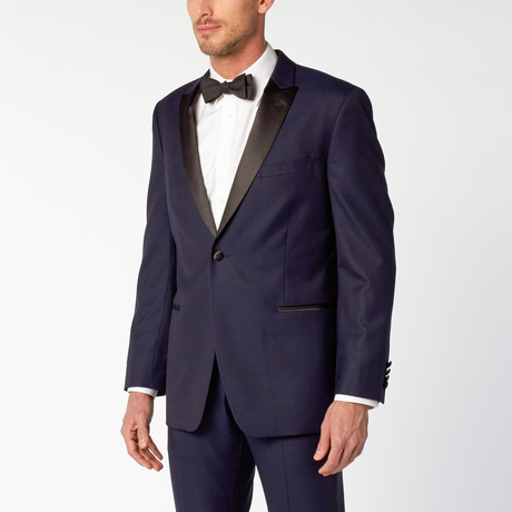 Peak Slim Fit Nested Tuxedo with Contrast Lapel // Navy (US: 40R)