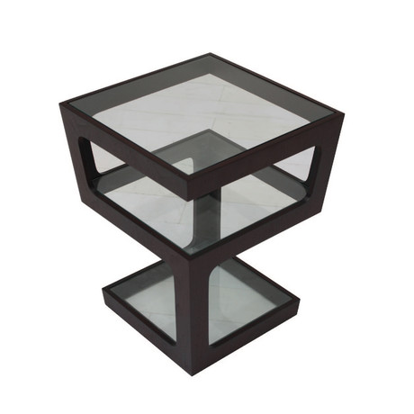 Geometric Side Table (Walnut)
