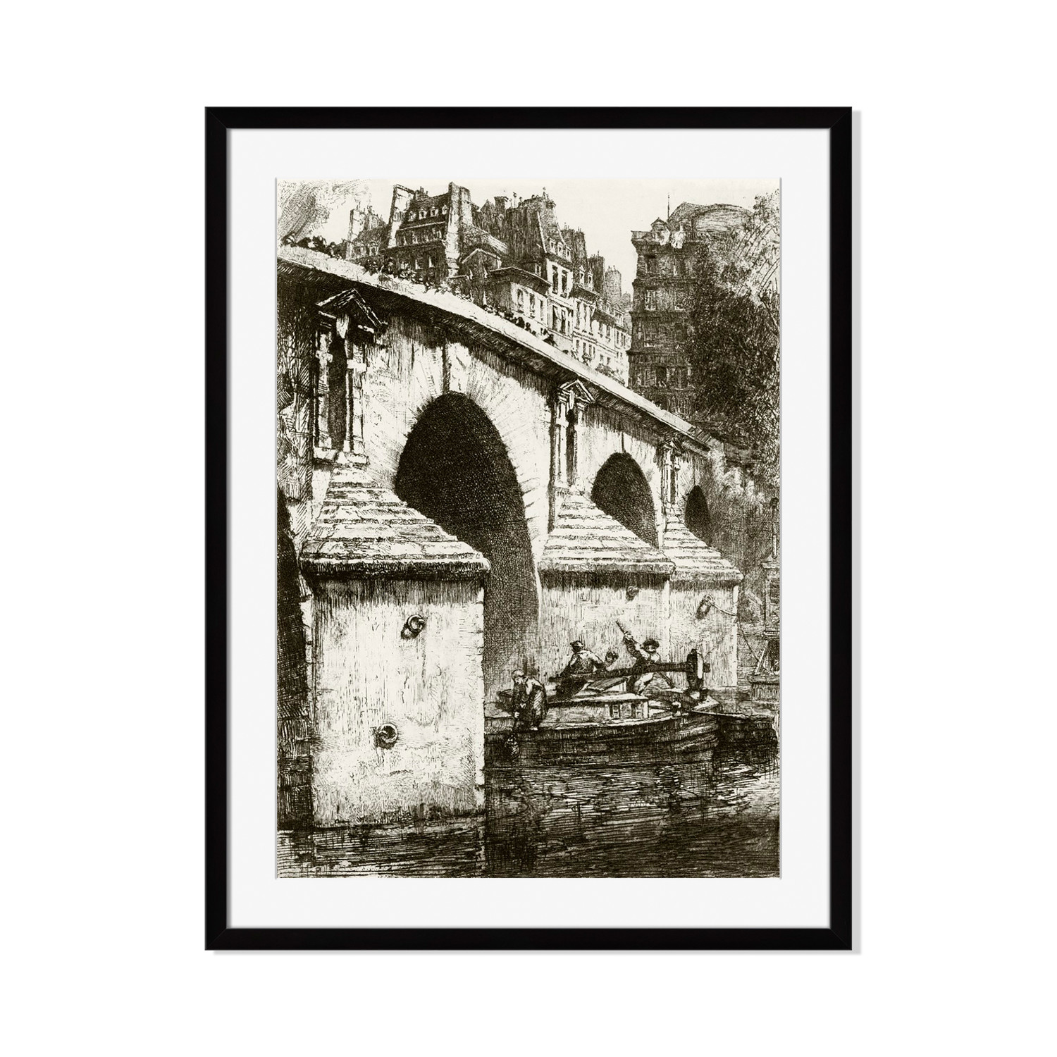 Pont Marie, Paris // Orr, Louis (14"W x 18"H) Vintage Architecture