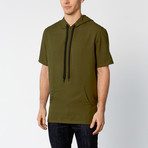 Assassin's Shortsleeve Hoodie // Olive (L)