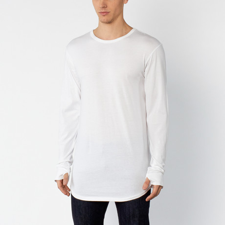 Packs Long Sleeve High-Low Tall Tee // White (S)