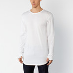 Packs Long Sleeve High-Low Tall Tee // White (XL)