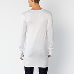 Packs Long Sleeve High-Low Tall Tee // White (L)