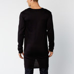 Packs Long Sleeve High-Low Tall Tee // Black (M)