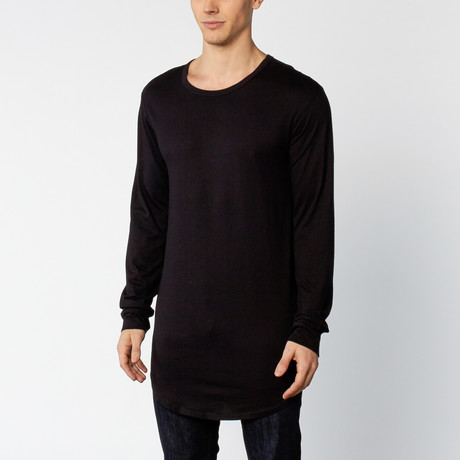 Packs Long Sleeve High-Low Tall Tee // Black (S)