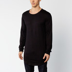 Packs Long Sleeve High-Low Tall Tee // Black (L)