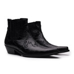 Croc Embossed Ankle Boot // Black (Euro: 42)