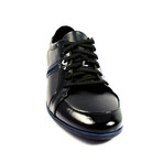 Patent + Smooth Leather Sneaker // Black (Euro: 44)