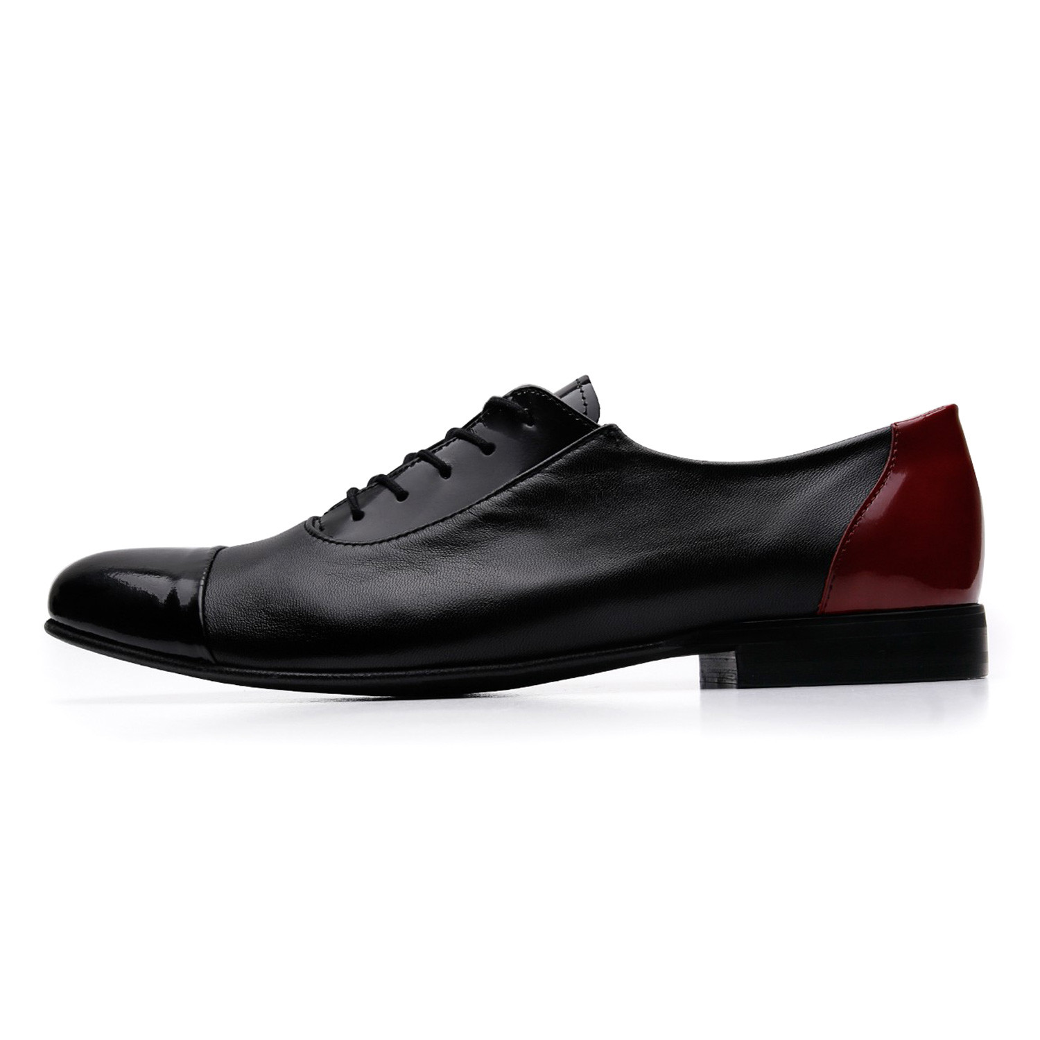 Patent + Smooth Leather Two Tone Oxford // Black (Euro: 40) - MYS Shoes ...