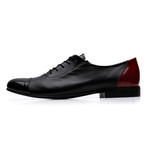 Patent + Smooth Leather Two Tone Oxford // Black (Euro: 44)