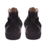 Suede + Lizard Embossed Leather High-Top // Black (Euro: 42)