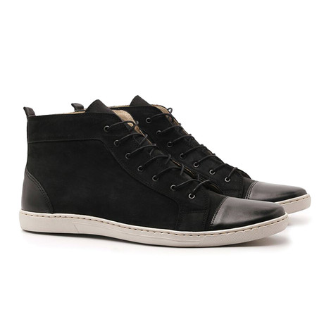 Suede + Leather High-Top // Black (Euro: 40)