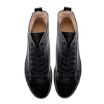 Patent + Smooth Leather Perforated High-Top // Black (Euro: 46)