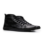 Patent + Smooth Leather Perforated High-Top // Black (Euro: 46)